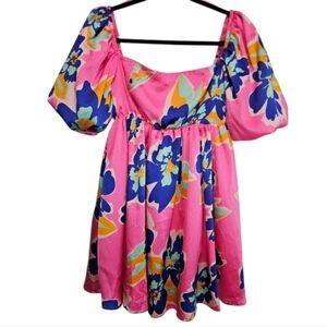 NWT! Rosevelvet Pink Babydoll Dress Women's Size Small Party Barbie Colorful NEW